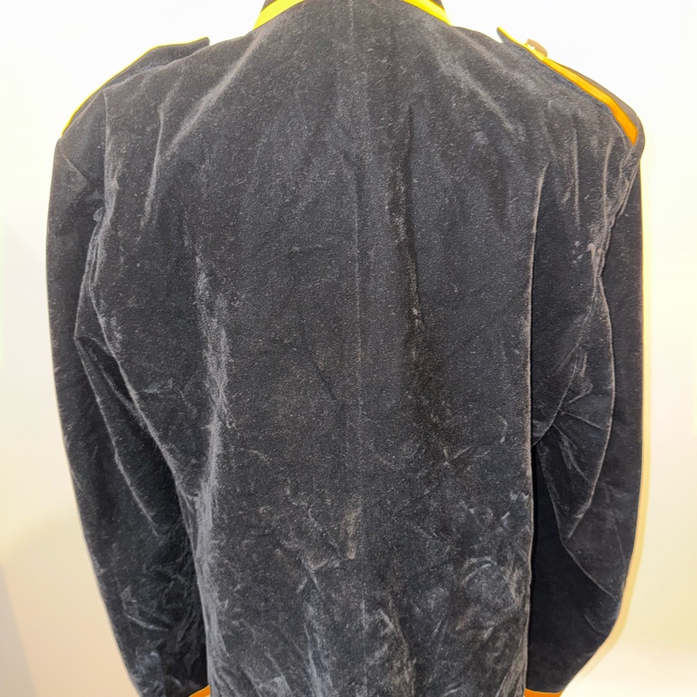 Women's Black Velvet Blazer with Gold Embroidery - Picture 6 of 8